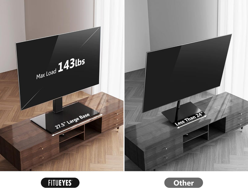 FITUEYES TV Standfuss 50-85 Zoll bis zu 50kg Universal TV Tischständer Schwenkbar Höhenverstellbar M