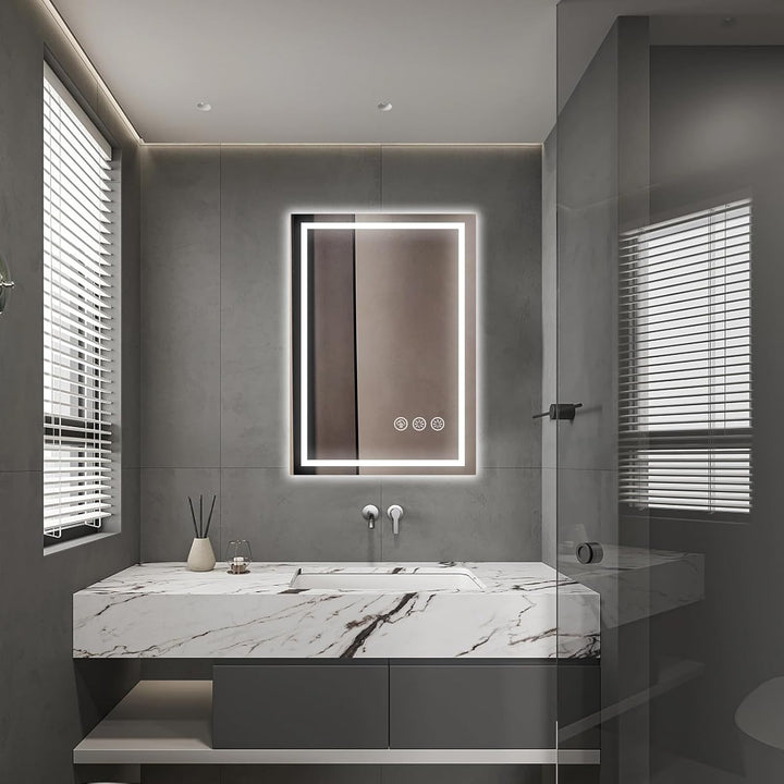 50x70cm Badspiegel mit Beleuchtung LED, Spiegel mit Light, Wandspiegel mit Frontbeleuchtung, Antibes