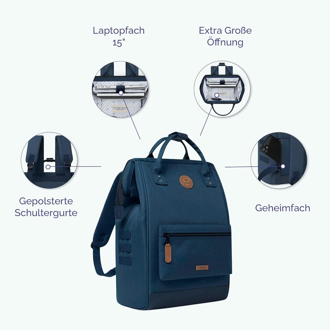 Cabaïa - Adventurer Rucksack Managua Maxi 23L - Wasserabweisend - Laptopfach bis zu 15 Zoll - 2 Vord