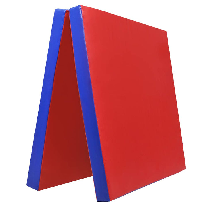 Grevinga® Turnmatte VB 80 | Blau, 200 x 200 cm, Turnen, Klappbar auf 100 x 100 cm Rot-Blau 200 x 100