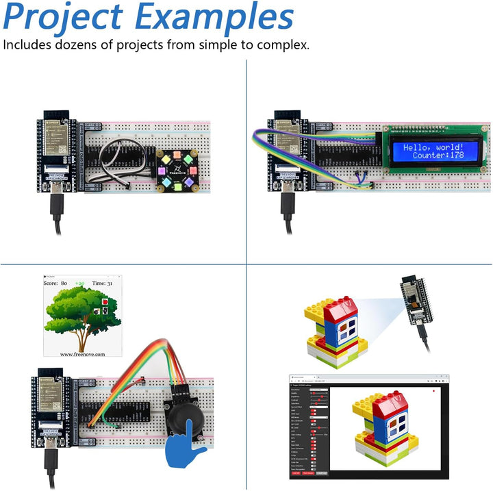 FREENOVE Ultimate Starter Kit for ESP32-WROVER (Included) (Compatible with Arduino IDE), Onboard Cam