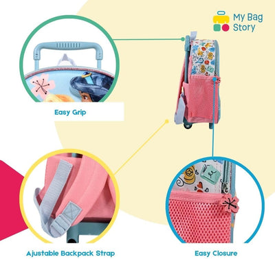 mybagstory - Trolley – Prinzessin – Rosa – Kinder – Schule – Kindergarten – Grundschule – Schulranze