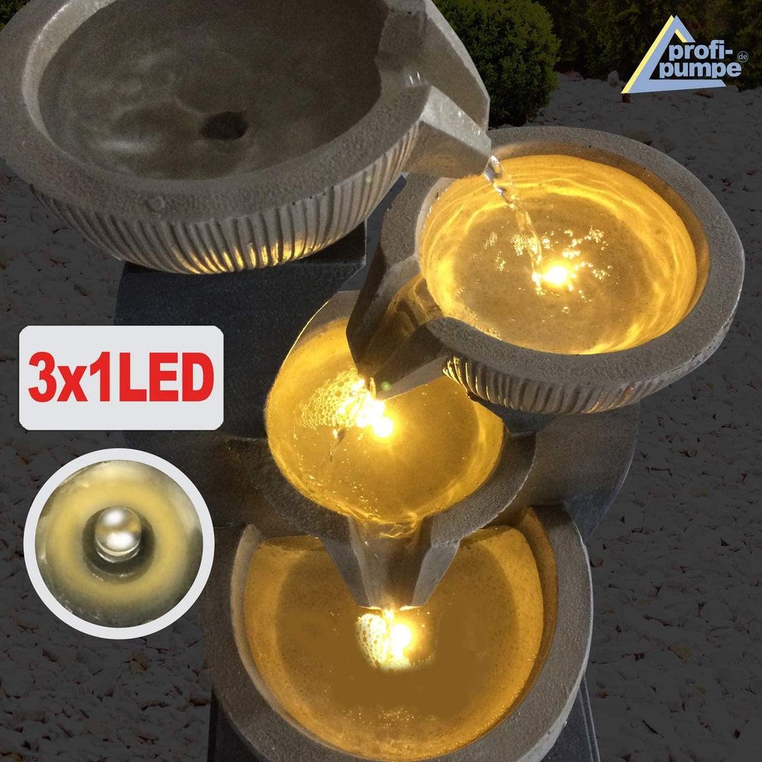 Gartenbrunnen Brunnen Zierbrunnen Zimmerbrunnen Springbrunnen Brunnen mit LED-Licht 230V Wasserfall