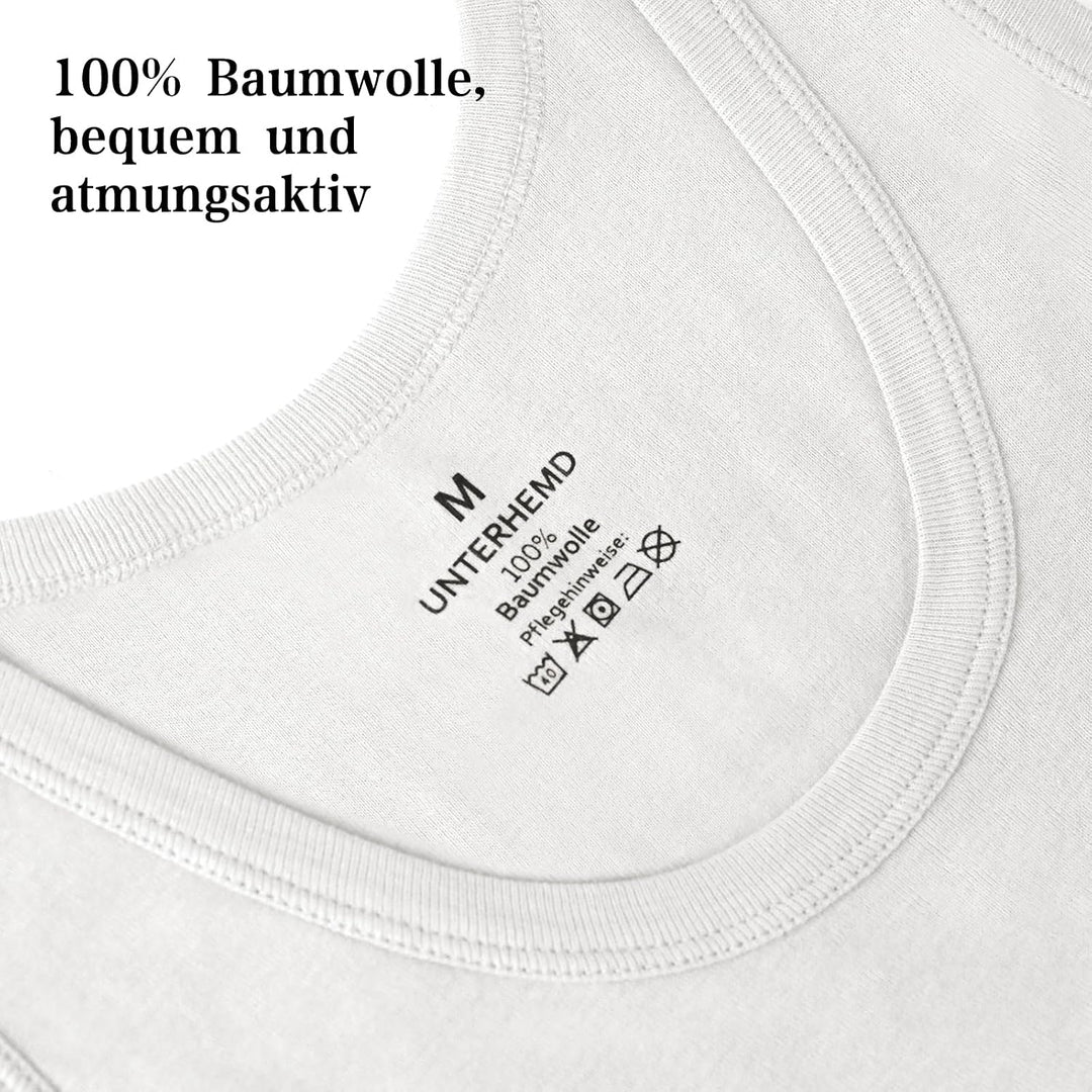 Unterhemd Herren 3/5er Pack Tank Top Baumwolle Männer Schwarz Weiss Mehrfarbig S 5x Weiss, S 5x Weis