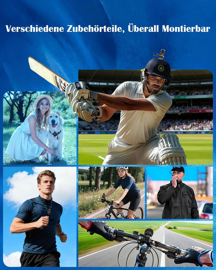 Mini Action Cam, 1080P HD Actionkamera, Sportkamera 120° Weitwinkel Körperkamera Bodycam mit Display
