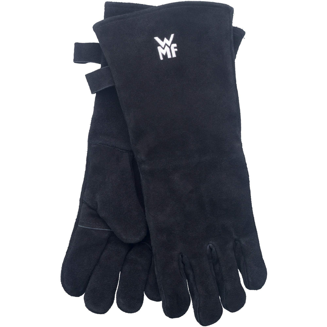 WMF BBQ Grillhandschuhe 1 Paar, Leder, hitzebeständige Handschuhe, Ofenhandschuhe extra lang, prakti