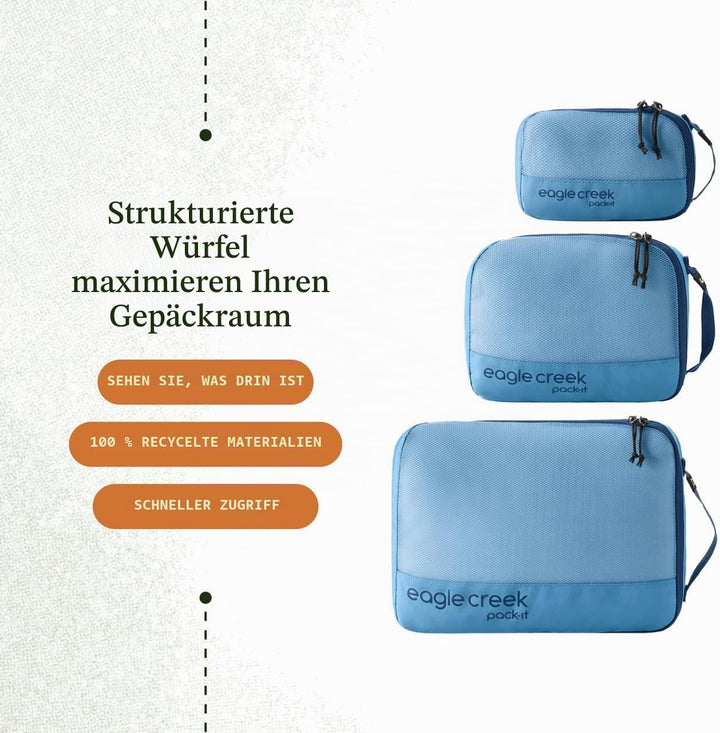 eagle creek Pack-It Reveal Cube Set XS/S/M Blue Dawn Blue Dawn - Reveal, Blue Dawn - Reveal