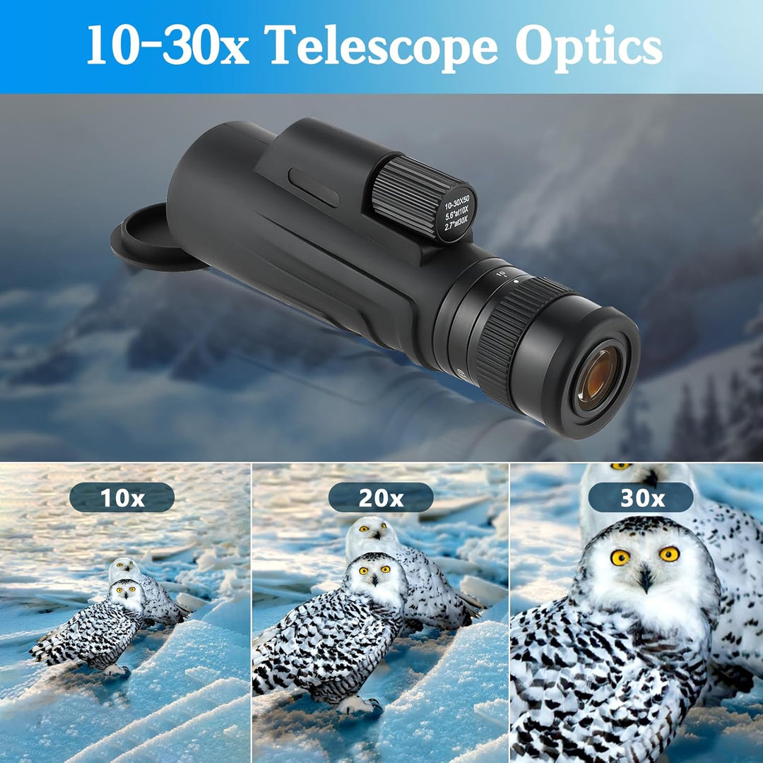 ToopMount 10-30x50 Monokular Kompaktes Prisma Multi-Coated Teleskop High Power Wasserdicht Monokular