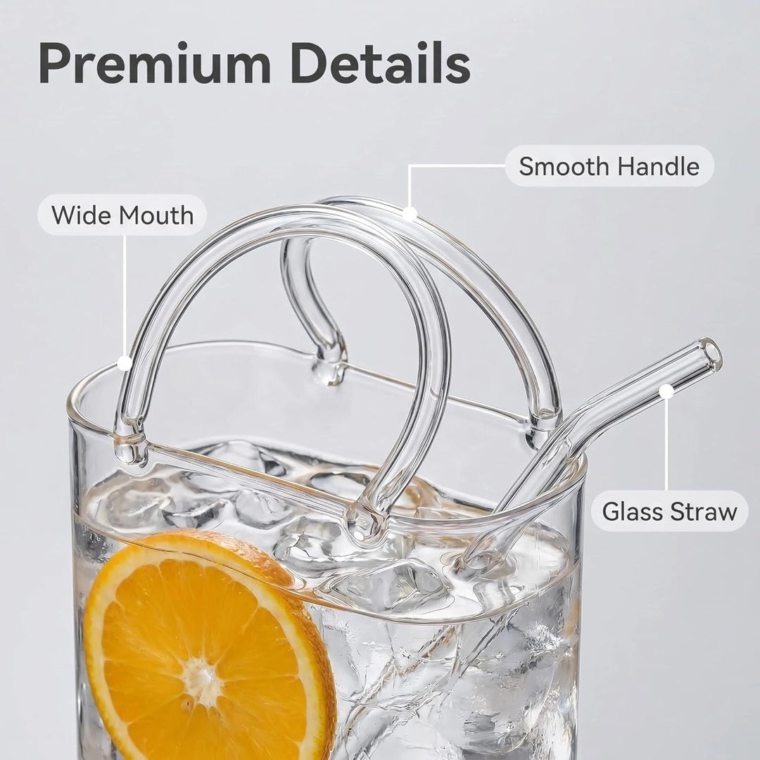 26oz Purse Drinking Glass, Glas Handtasche für Getränke mit Strohhalm, Trinkglas Handtasche, Kreativ