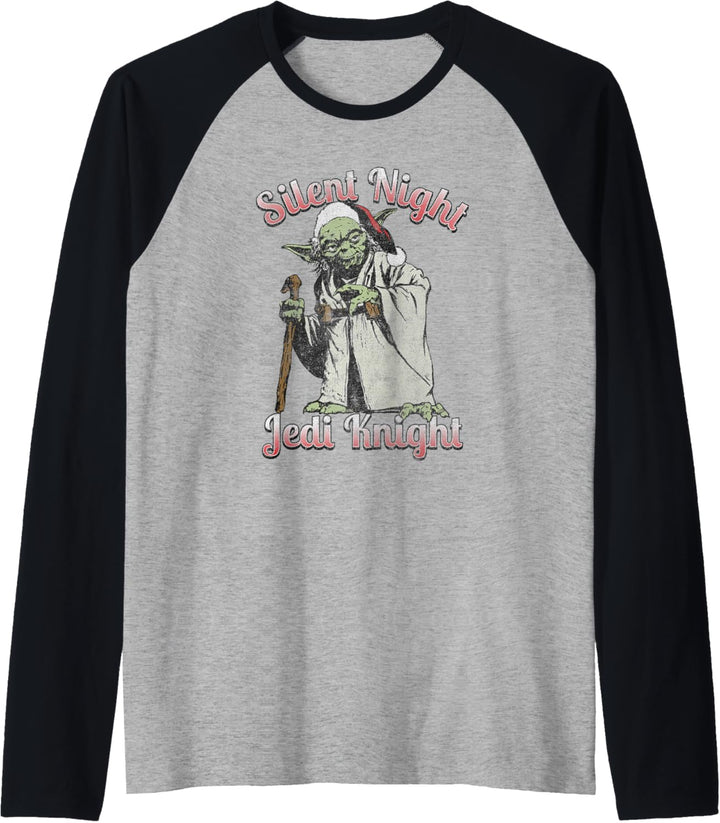 Star Wars Christmas Santa Yoda Silent Night Jedi Knight Raglan