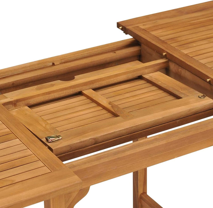 Tidyard Ausziehbarer Gartentisch Massivholztisch Küchentisch Esstisch (110-160)×80×75 cm Mit Schirml