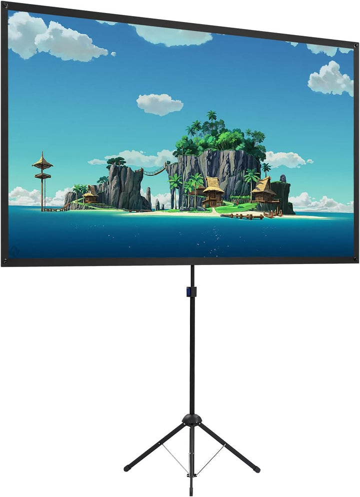 Beamer Leinwand mit Stativ, Tragbar Projektor Leinwand 100 Zoll, 16:9, 4K HD Projektion Leinwand, Le