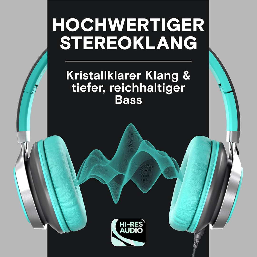 ARTIX® CL750 Premium Wired On Ear Headphones with Microphone, Comfortable Noise Isolating Design, 3.