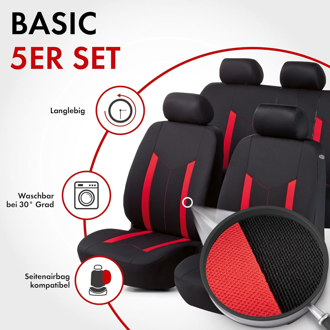 Walser Auto-Sitzbezug Komplettset Hastings, Schonbezüge-Auto, Komplettset, 2 Vordersitzbezüge, 1 Rüc
