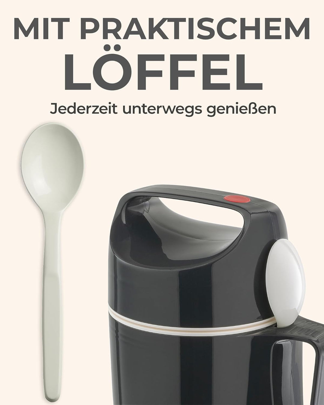 ROTPUNKT Thermobehälter für Essen 850 ml inkl. Löffel – Thermo Lunchbox Heiss & Kalt I Made in Germa