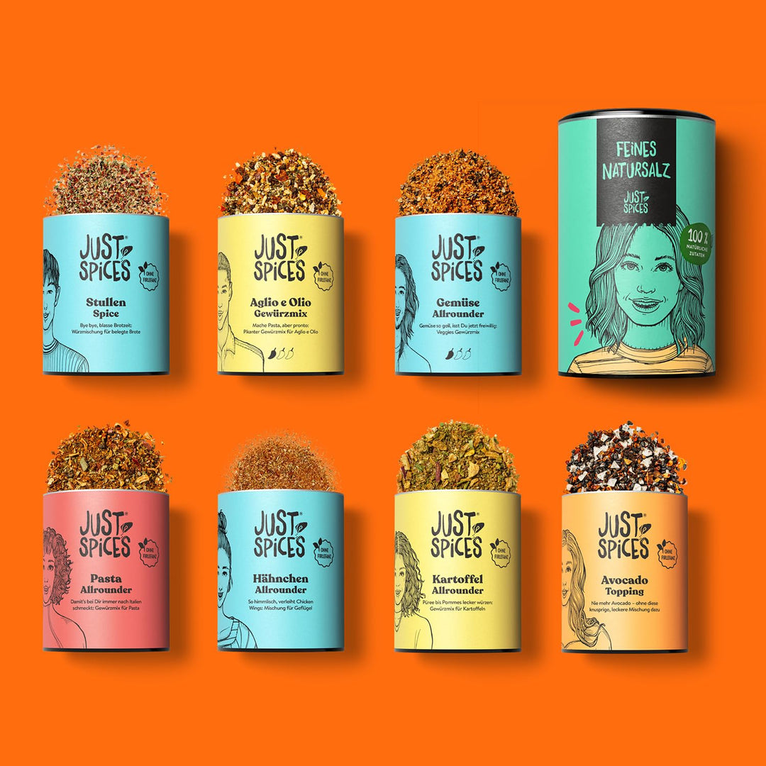 Just Spices Starter Set I 8 Gewürzmixe für jeden Geschmack I Geschenk zum Einzug I Gewürzset