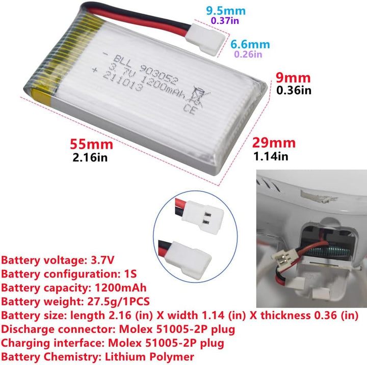 ZYGY 5St. 3.7V 1200mah Lithium Akku &amp; 1St. 5in1 Ladegerät für SYMA X5SW X5SC X5SC-1 Quad-Rotor-Drohn