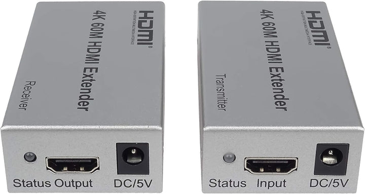 PremiumCord 4K HDMI Extender bis zu 60m über Patchkabel Cat5e / Cat6, LAN Kabel, Metallgehäuse, Komp