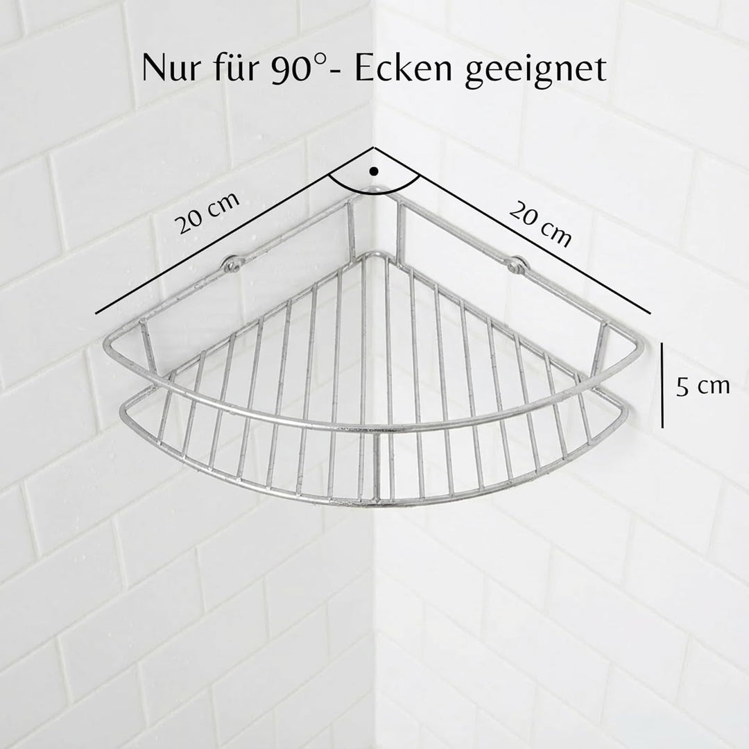 FACKELMANN Dusch-Eckablage 2er Set, hochwertiger Duschkorb aus Edelstahl, Ablage fürs Badezimmer, Ba