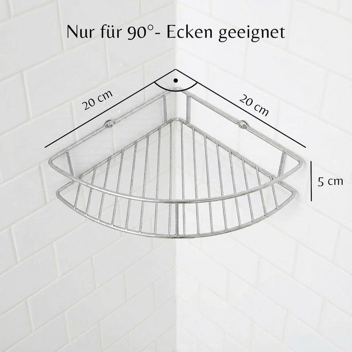 FACKELMANN Dusch-Eckablage 2er Set, hochwertiger Duschkorb aus Edelstahl, Ablage fürs Badezimmer, Ba