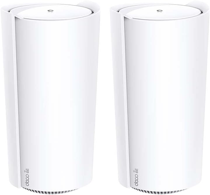 TP-Link Deco XE200 Wi-Fi 6E Mesh WLAN Set(2 Pack), AXE11000 Tri-band, 16 Streams, 1× 10G-Port + 2× 1