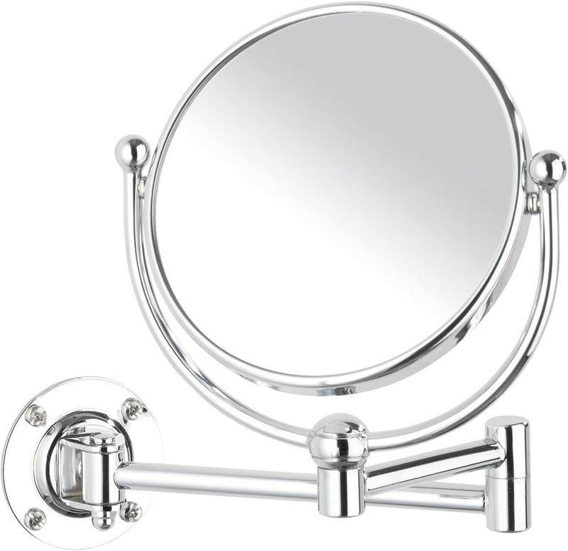 WENKO 3656230100 Kosmetikspiegel Deluxe - Wandspiegel, schwenkbar, Spiegelfläche ø 11.5cm, 300% Verg