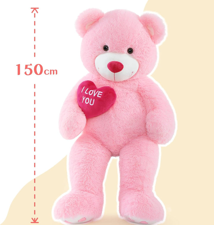 MorisMos teddybär Valentinstag Überraschungsgeschenk, 150cm riesen Teddy mit Herz- Ich Liebe Dich, g