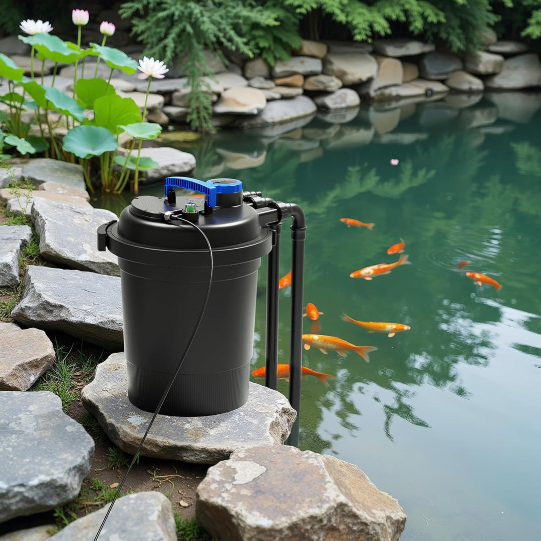 SunSun Komplettset: CPF-250 Teichdruckfilter bis 10000 L Teichfilteranlage mit 11W Teichklärer, CTF-