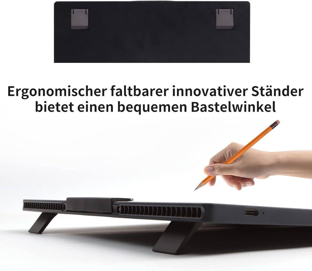 Wiederaufladbar A4 Leuchttisch mit clip,batteriebetrieben Led Licht Pad 6 Helligkeitsstufen Leuchtta