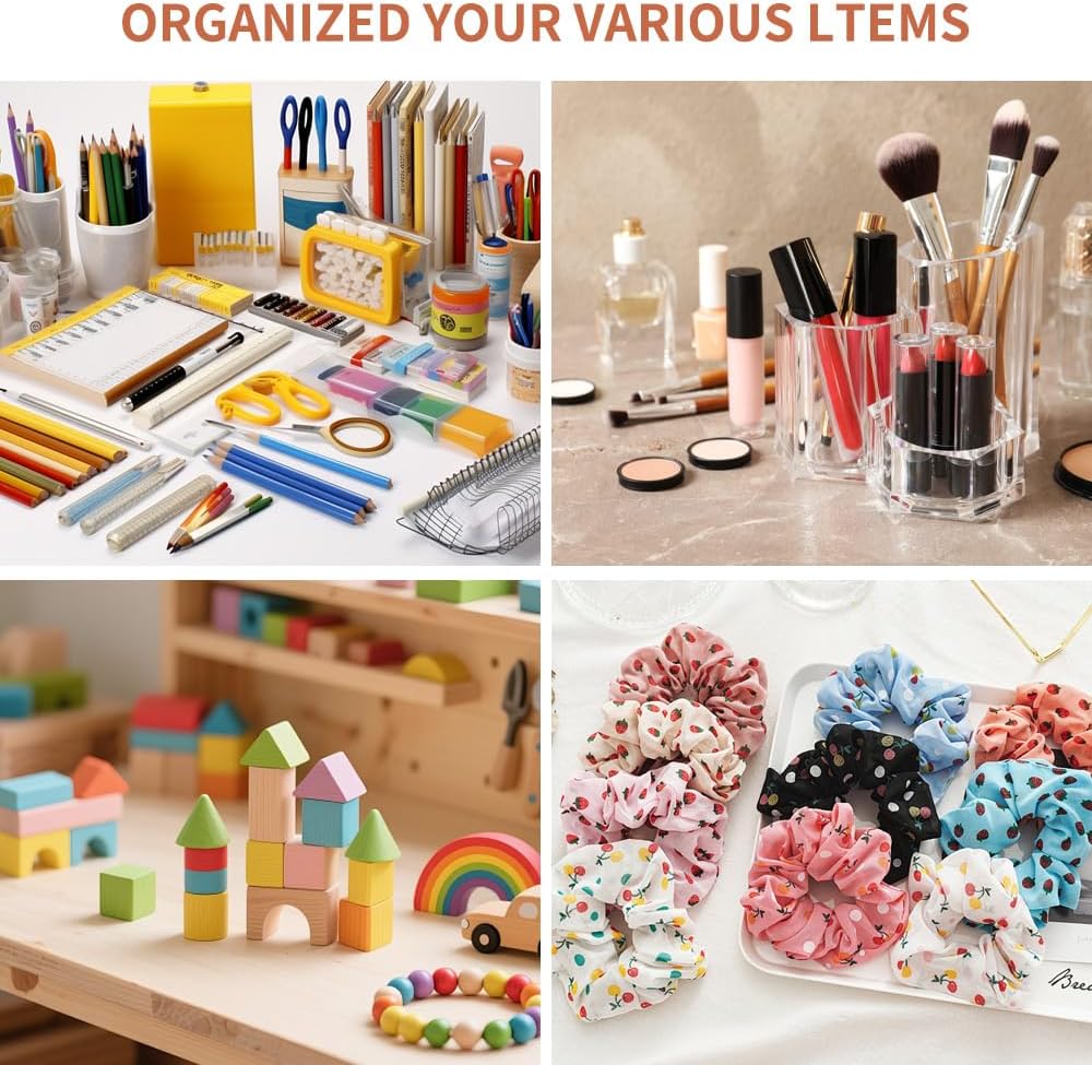 12 Stück Schminktisch Organizer Schubladen Rutschfest,4 Grössen,Acrylic Makeup Organizer Drawer Schu