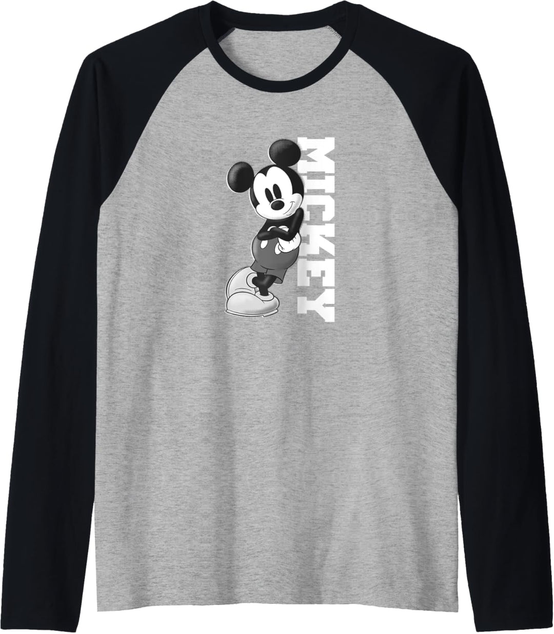 Disney Mickey Mouse Classic Lean On White Text Raglan