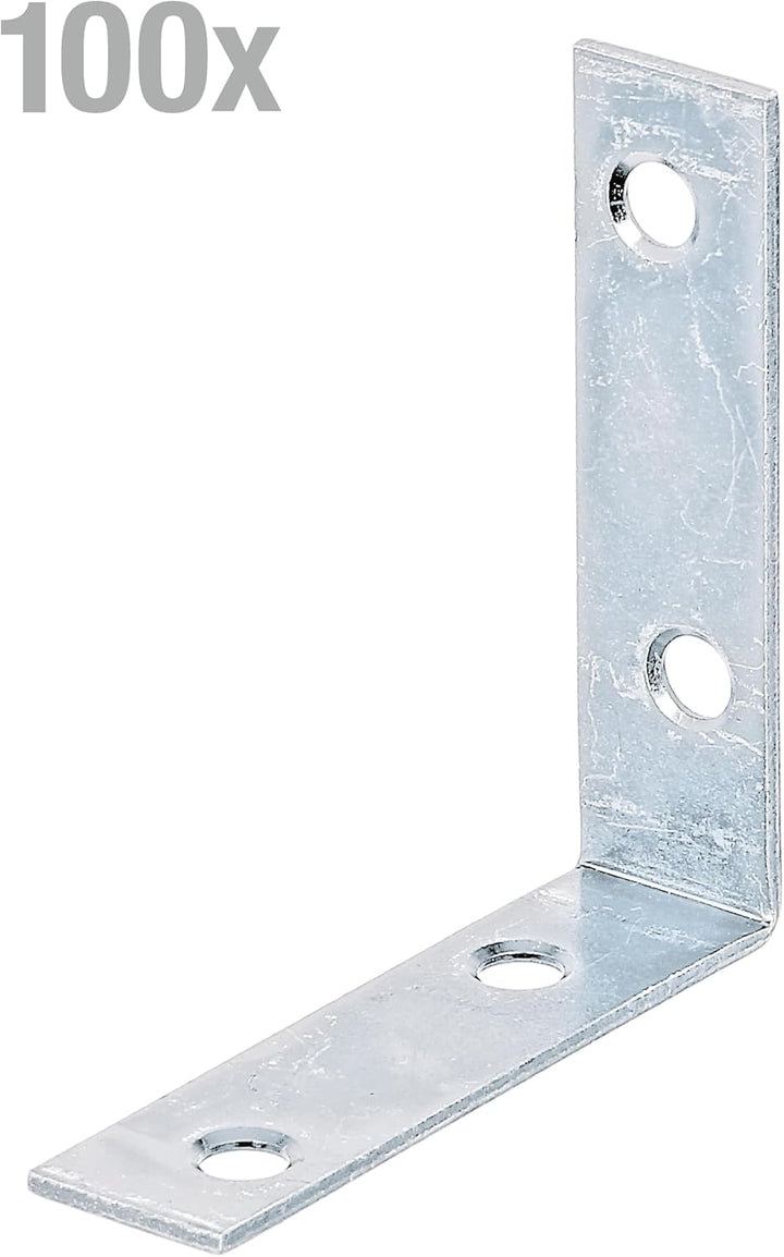 Alberts 849344 Stuhlwinkel | sendzimirverzinkt | 60 x 60 x 16 mm | 100er Set 60 x 60 x 16 mm / 100 S