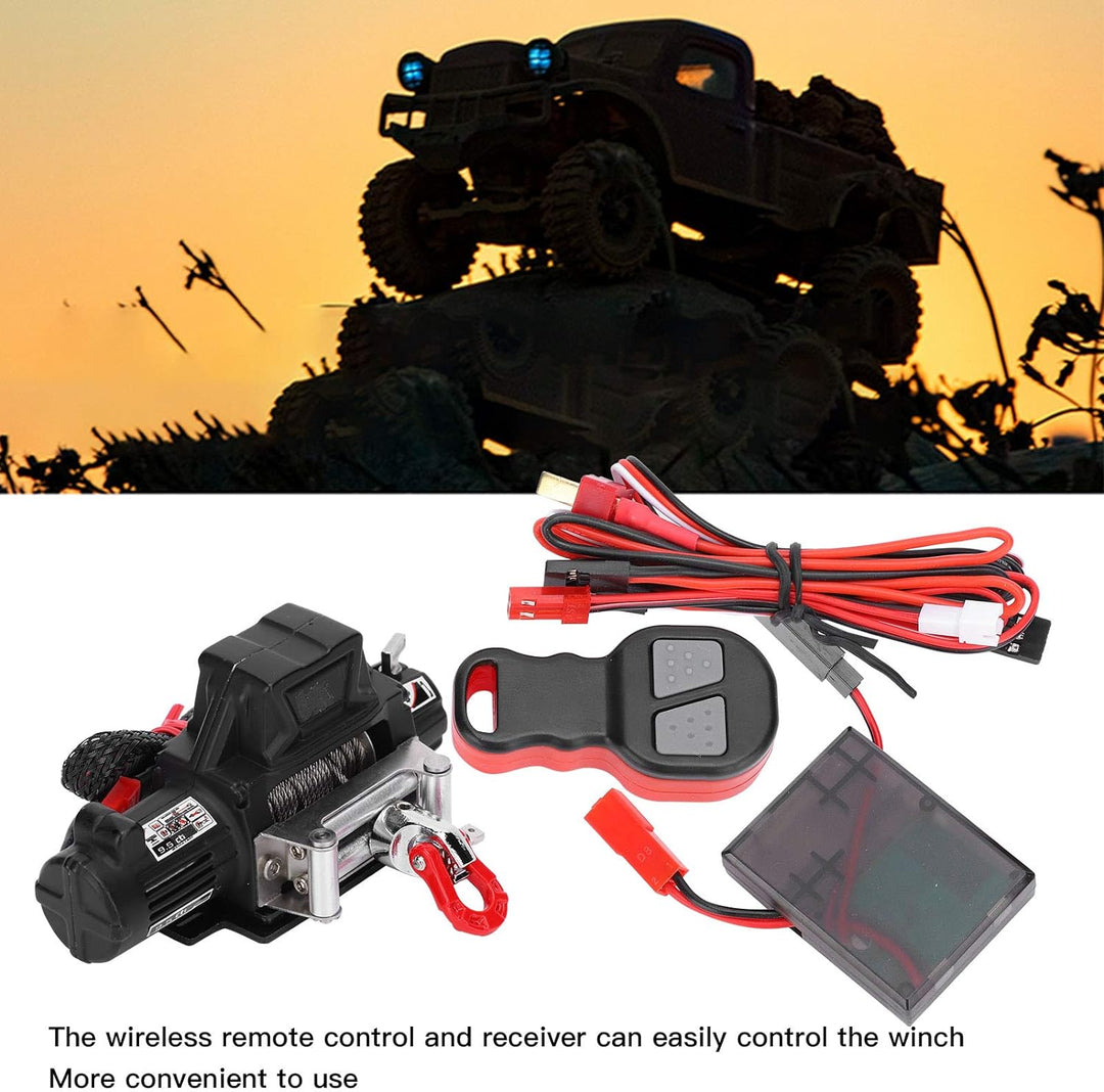 RC-simulierte Winde, Fernbedienung RC-Windenempfängerset RC-Zubehör Kompatibel mit Axial SCX10 90046