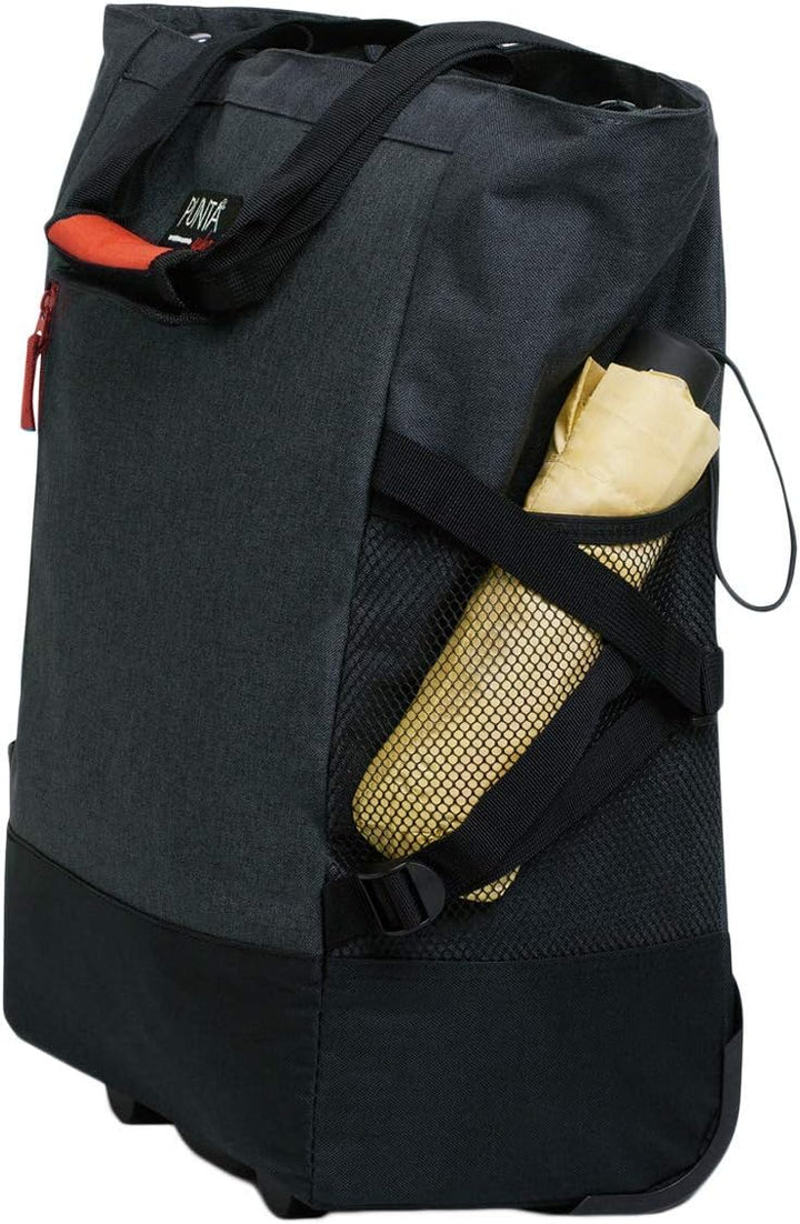 Punta® Einkaufstrolley Schwarz/Silber (33 L) - Stabiler Einkaufswagen für müheloses Einkaufen mit le