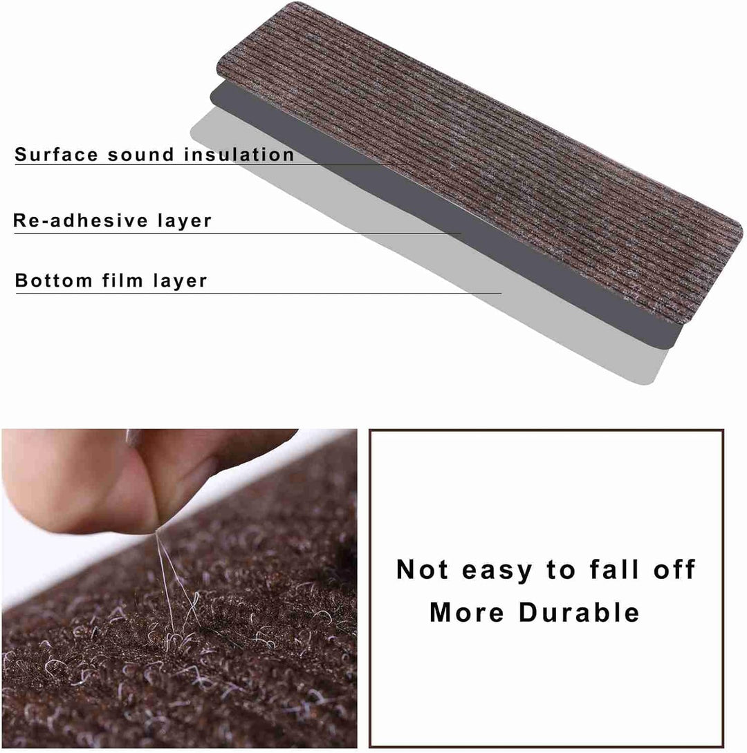 Arthome Teppich Treppenstufen Anti Rutsch Treppenteppich Teppiche 15 packen 20x76cm für Holztreppen,
