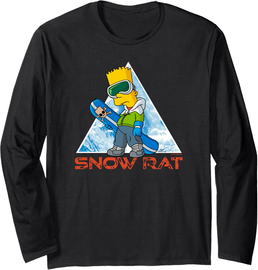 The Simpsons Bart Simpson Snowboarding Snow Rat Langarmshirt