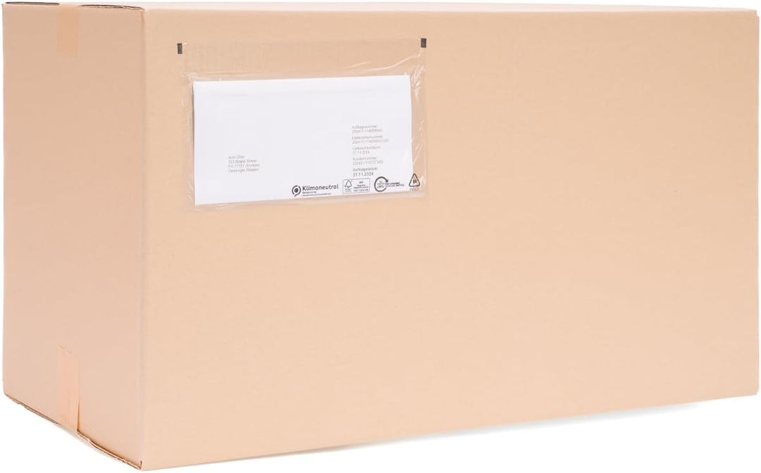 verpacking Lieferscheintaschen 225 x 110 mm DIN Lang Transparent [ Farbe und Stückzahl wählbar] selb