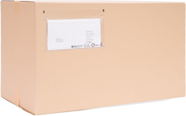 verpacking Lieferscheintaschen 225 x 110 mm DIN Lang Transparent [ Farbe und Stückzahl wählbar] selb