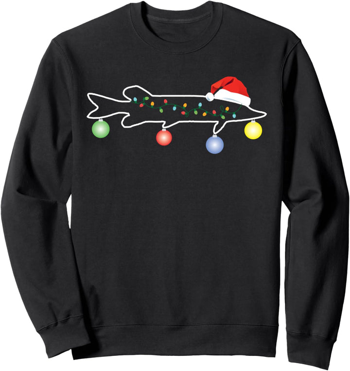 Muskie Fishing Christmas Santa Hat Musky Santa Gift Husband Sweatshirt