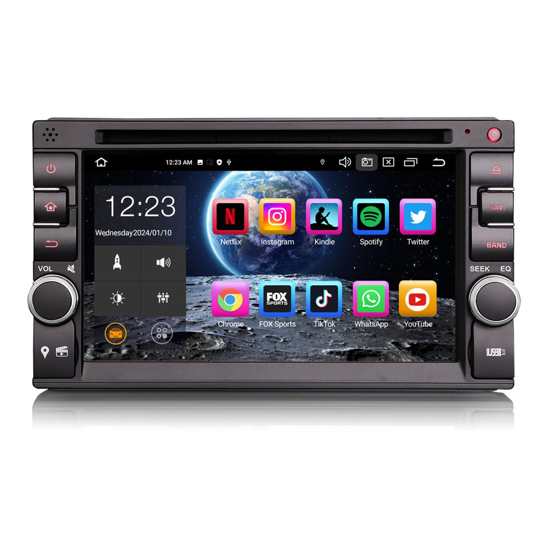 ERISIN Doppel Din 2 Din Android 14 Universal GPS Navi DVD Autoradio 6.2 Zoll Touchscreen Unterstützt