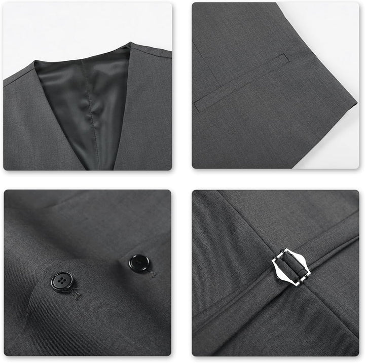 Allthemen Anzug Herren Slim Fit 3 Teilig Anzüge Modern Herrenanzug 3-Teilig Sakko Hose Weste für Bus