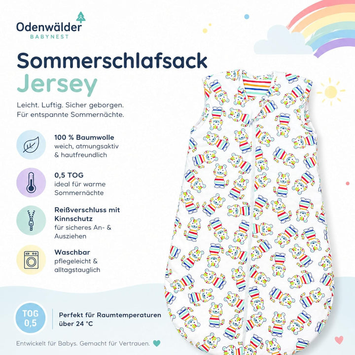 Set Odenwälder Sommerschlafsack & Stoffwindel von Kinderhaus Blaubär | Baby Schlafsack Flauschig & W