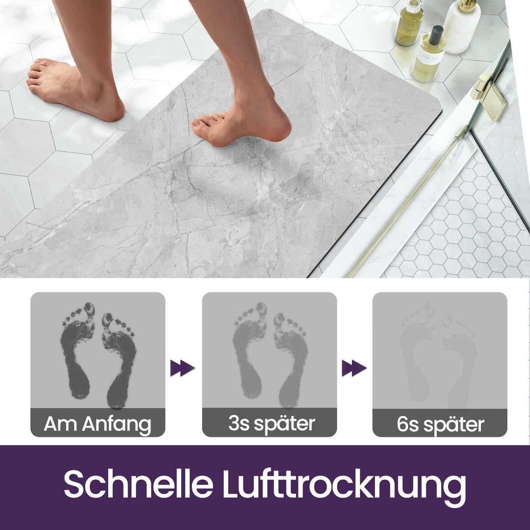 DEXI Badematte rutschfest 50 x 80 cm, Super Absorbierende Badezimmerteppich, schnelltrocknende Badvo
