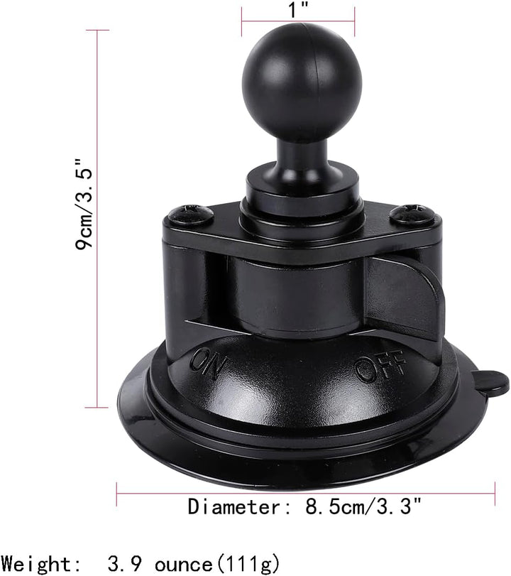 2,5 cm Kugel-Saugnapf-Basis mit selbstklebender Armaturenbrett-Montagescheibe, kompatibel mit RAM-Ha