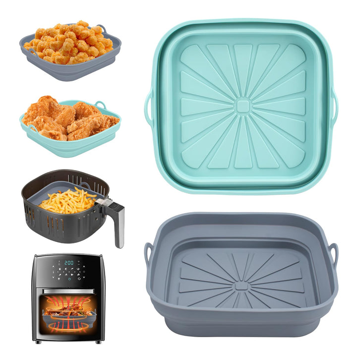 Alyvisun Silikonform für Heissluftfritteuse 2 Stück Airfryer Silikon Backform Wiederverwendbar Silik