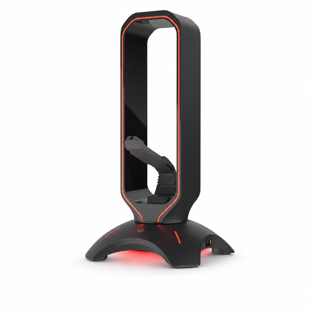 Genesis RGB Kopfhörerständer mit Mouse Bungee und USB Hub, Gaming Headset Halter mit 2X USB 2.0, Kab