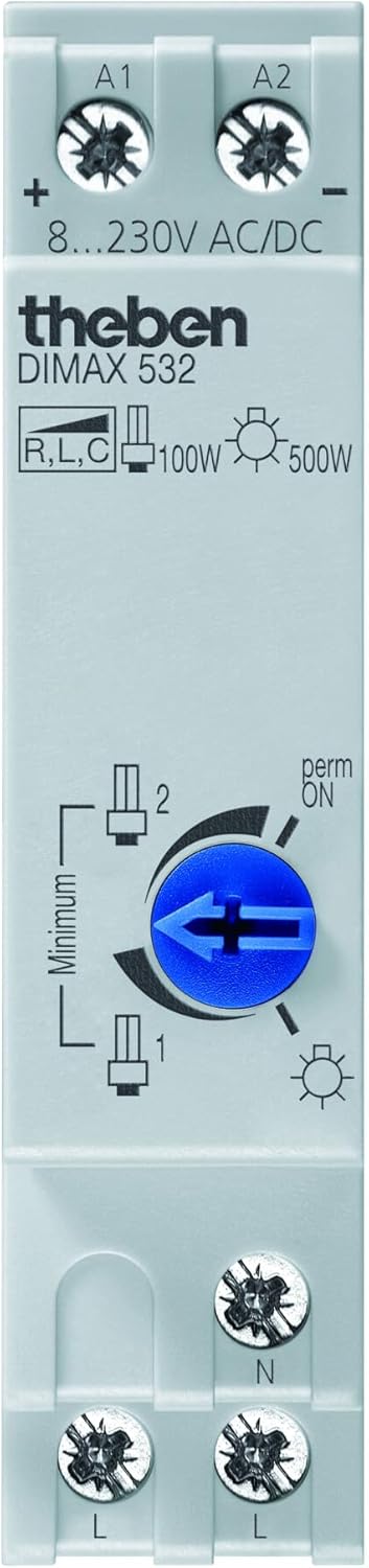 Theben 5320001 DIMAX 532 plus I Universaldimmer I Reihenbau-Dimmer I Universaldimmer mit automatisch