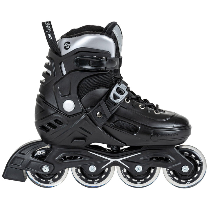 Powerslide Kinder Inline Skate Khaan Junior NXT Black, grössenverstellbar, für Fitness, Urban, Hocke