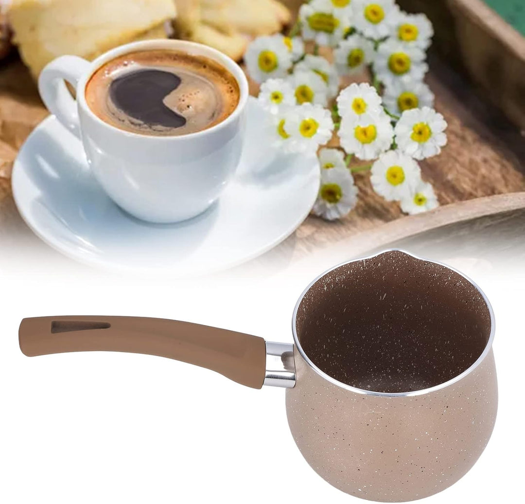 Uadme Antihaft-Milchpfanne, 10 cm Kleiner Topf Mini-Milchtopf aus Aluminium Einhand-Kaffeewärmer für