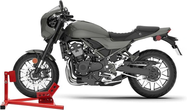 Motorradständer als Montagehilfe für Vorderrad, geeignet für 13-17 Zoll Reifen mit 90-130 mm Breite